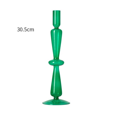 Handmade European Vintage Glass Candlestick Romantic Dinner Decoration For Home Wedding Candle Holder Rod Wax Candelabrum Gift