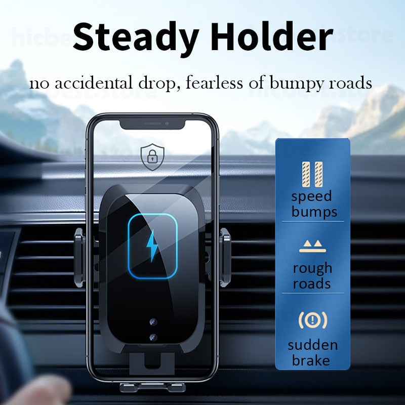 15W Wireless Car Charger Handyhalter für iPhone Wireless Charging Auto Induktionsladegerät Halterung für iPhone 12 SE 11 8 Samsung S20