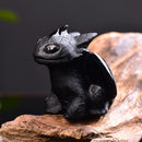 1PC Natural Obsidian Hand Carved Doll Dragon Polished Crystal Healing Stone Home decoration Art Collectible Figurine  DIY Crafts