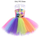 Regenbogen Pailletten Einhorn Kinder verkleiden sich Kostüme Prinzessin Mädchen Kleid Party Kostüm Halloween Blumenmädchen Kleider für Hochzeiten Knie