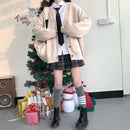 Japanese fashion College jk Loose V-neck Cardigan 2022 New Sweater Female Outer Wear JK Sweater Coat japanese school uniform