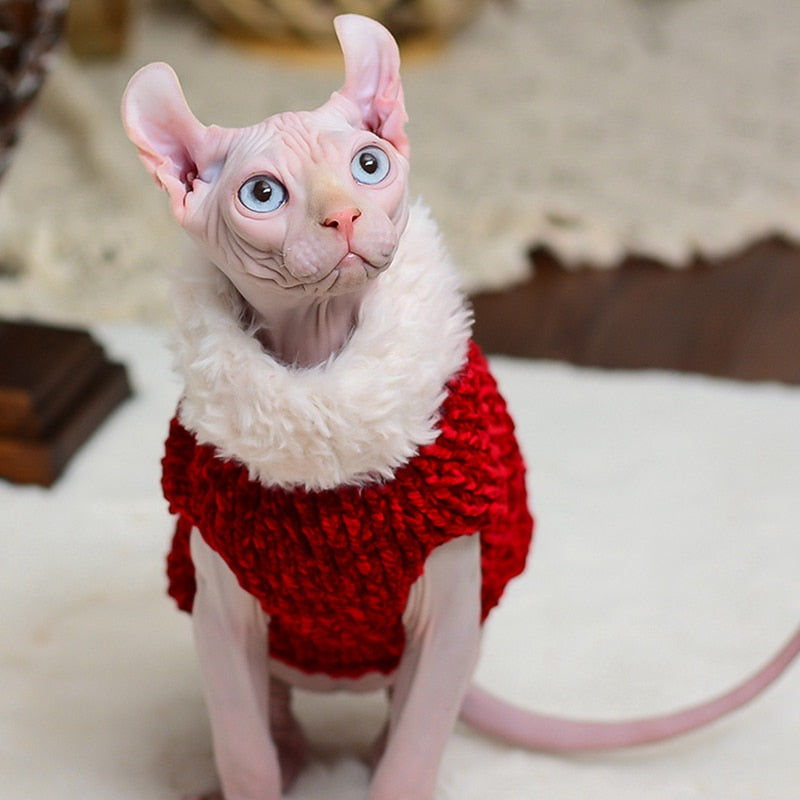 [MPK Store]Hairless cat sphinx cat clothes handmade sweater warm vest autumn and winter