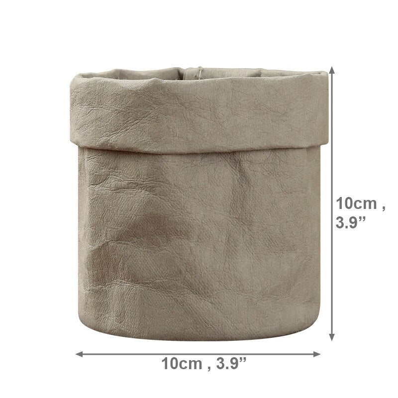 1Pcs Multi Purpose Foldable Plant Bags for Office Desktop Kraft Paper Cosmetic Storage Bag Flower Pot Coats Nordic Style