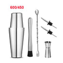 UPORS Stainless Steel Cocktail Set 550ml/750ml Cocktail Shaker Set with Muddler Jigger Bar Spoon Ice Tong Bartender Kit Bar Set