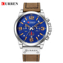 Relojes CURREN para hombre, marca de lujo, reloj de pulsera deportivo resistente al agua, cronógrafo, cuarzo, militar, cuero genuino, reloj Masculino