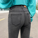 NEW Women Stretch High Waist Classic Retro Jeans Lady Clothes 38 40 Skinny Pants Push Up Leggings Mom Jeans Pencil Trousers