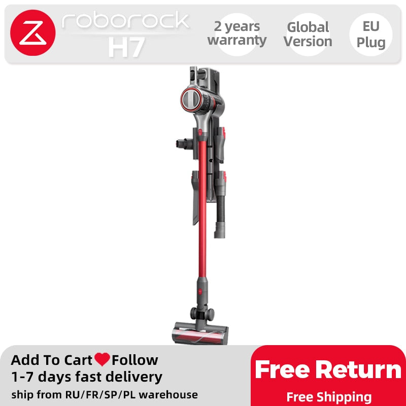 Roborock H7 Cordless Stick Bester Staubsauger Kabelloser Hand-Teppichkehrer Verwendung mit Roborock S7 Sweep Robots Staubsammler