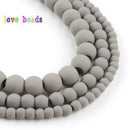 4/6/8mm Natural Matte Multicolor Hematite Stone Rubber Loose Round Beads for Accessories Jewellery Making Diy Bracelet 15"