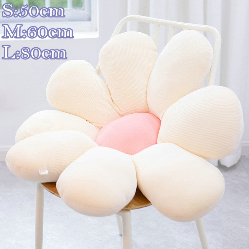 Cojín de flores de Margarita lavable, almohada de coche de peluche suave, cojín de silla de flor de melocotón, decoración de sofá para habitación femenina, regalo para cumpleaños de niña