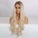 EASIHAIR Long Wavy Blonde Ombre Wigs High Density Synthetic Wigs for Women Cosplay Wigs Brown Heat Resistant Natural Hair Wig