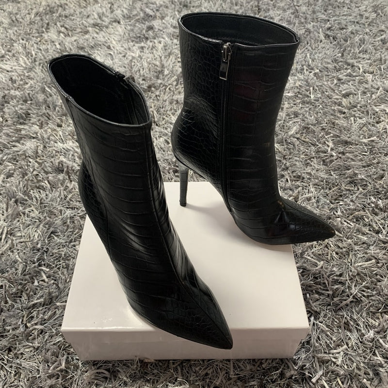 Botines para mujer, zapatos de invierno, botas femeninas de moda 2021, zapatos de tacón para mujer, botas elegantes de tacón alto de alta calidad