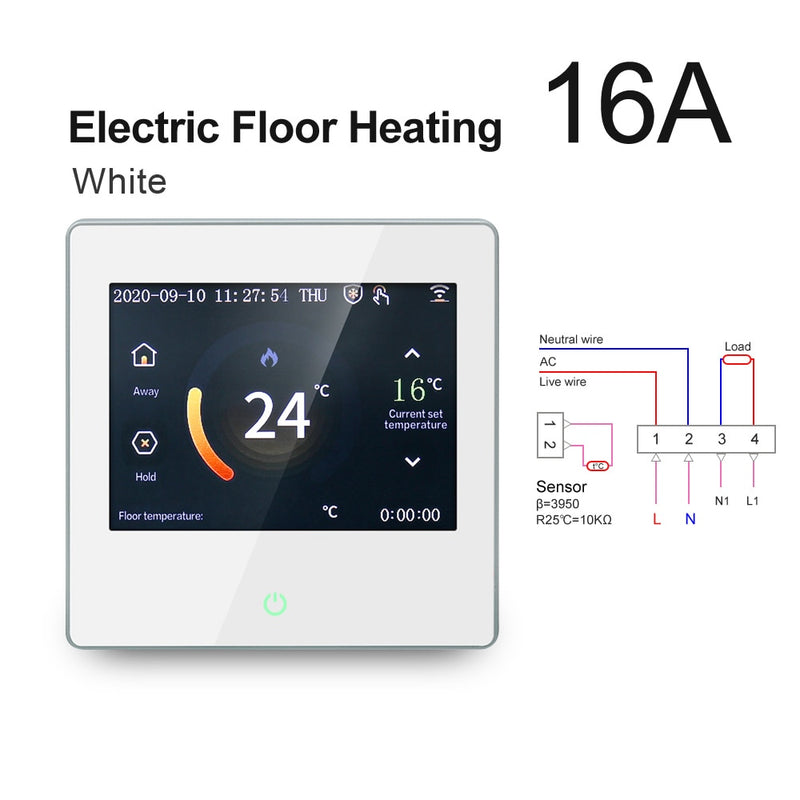 AVATTO WiFi termostato inteligente controlador de temperatura de calefacción con pantalla táctil LED Celsius/Fahrenheit funciona con Alexa Google Home
