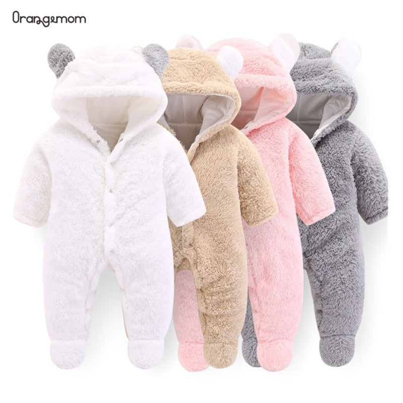 Orangemom Neugeborenes Baby Winterkleidung Säuglingsbaby Mädchen Kleidung weiches Fleece Outwear Strampler Babymantel Neugeborene -12m Jungen Overall