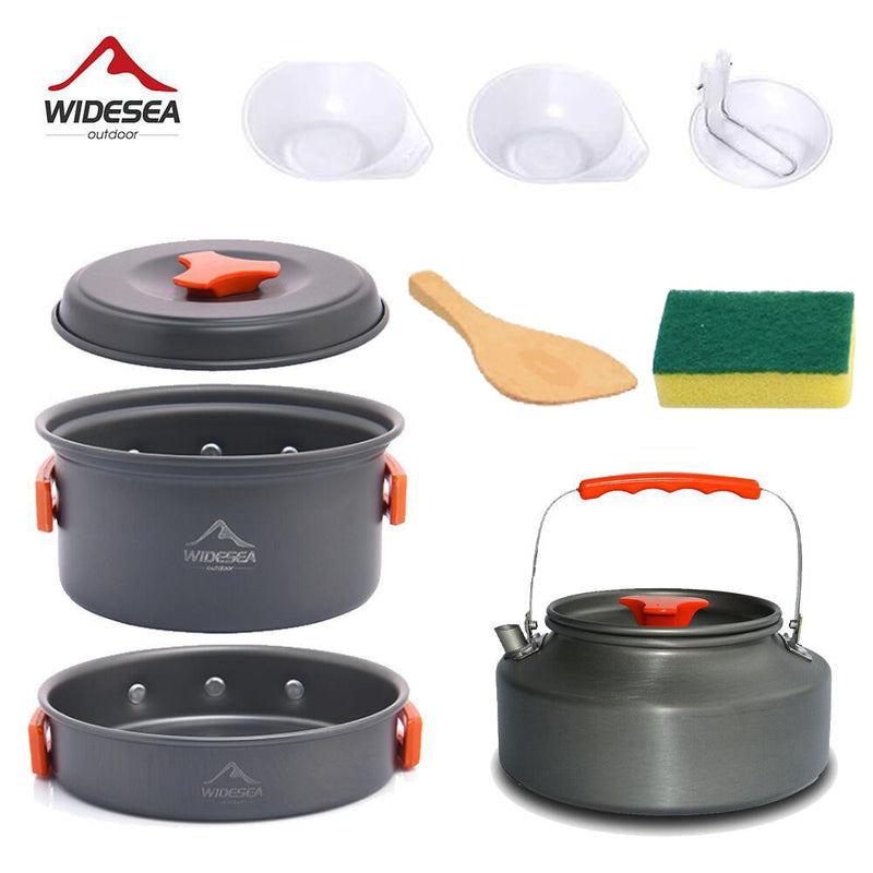 Vajilla de Camping Widesea, juego de utensilios de cocina para exteriores, ollas, platos turísticos, Bowler, equipo de cocina, utensilios de equipo, senderismo, Picnic, viaje