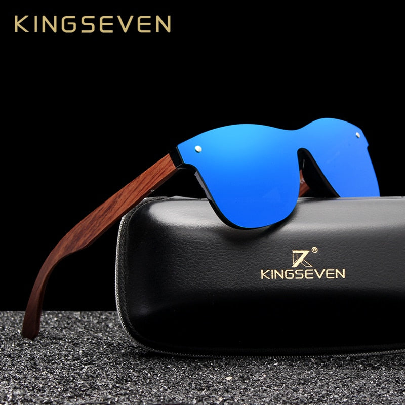 KINGSEVEN Natürliche Holzsonnenbrille Männer Polarisierte Mode Sonnenbrille Original Holz Oculos De Sol Masculino