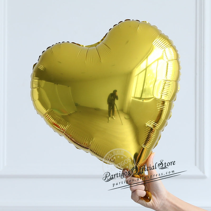 10Pcs 18Inch Multi Rose Gold Heart Foil Balloons Metal Helium Globos Wedding Party Decorations Girl Birthday Engagement Gifts