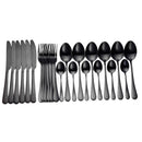 Tablewellware Tableware Black Cutlery Set 24 Pcs Stainless Steel Cutlery Box Forks Knives Spoons Dinner Set Kitchen Spoon Set