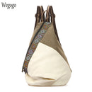 2021 neue Vintage Leinwand Rucksack Frauen Stickerei Patchwork Kordelzug Reisetasche Eimer Schultertasche Mochila Rucksack