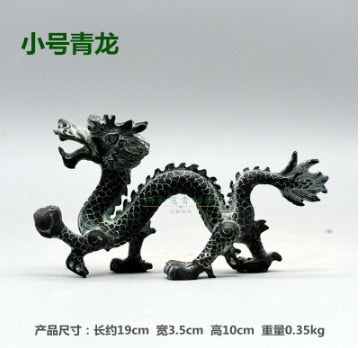 Feng-Shui-Bronze-Drache, der Perlen-Ornamente fängt, glückliches Heimhandwerk, dekorative Kunst