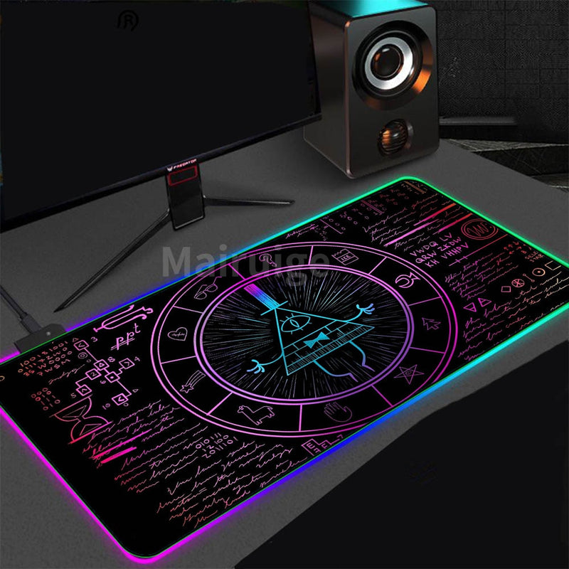 Juego Mousepad RGB Personalidad Matemático Digital LED Juego Accesorios Computadora Teclado Alfombra Pad PC Notebook Gamer Escritorio Mat