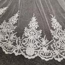 Real Photos Long Lace Bridal Veil with Comb 3.5 Meters 1 Layer Cathedral White Iovry Wedding Veil Wedding Accessories 2020