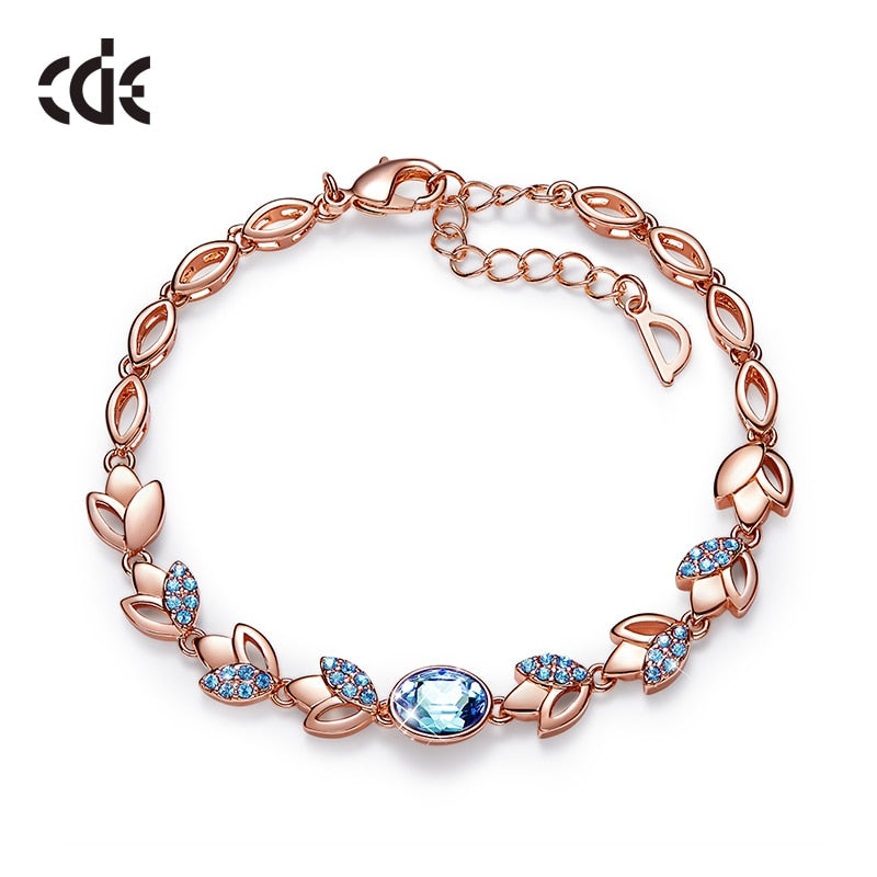 CDE Damen Gold Armband Schmuck Verziert mit Kristallen Verstellbares Armband Roségold Schmuck für Sie