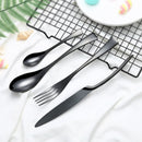 2018 Wholesale 4Pcs/set Black Cutlery Set Box Packaging Stainless Steel Western Knife Cutlery Kitchen Dinnerware Tableware Set