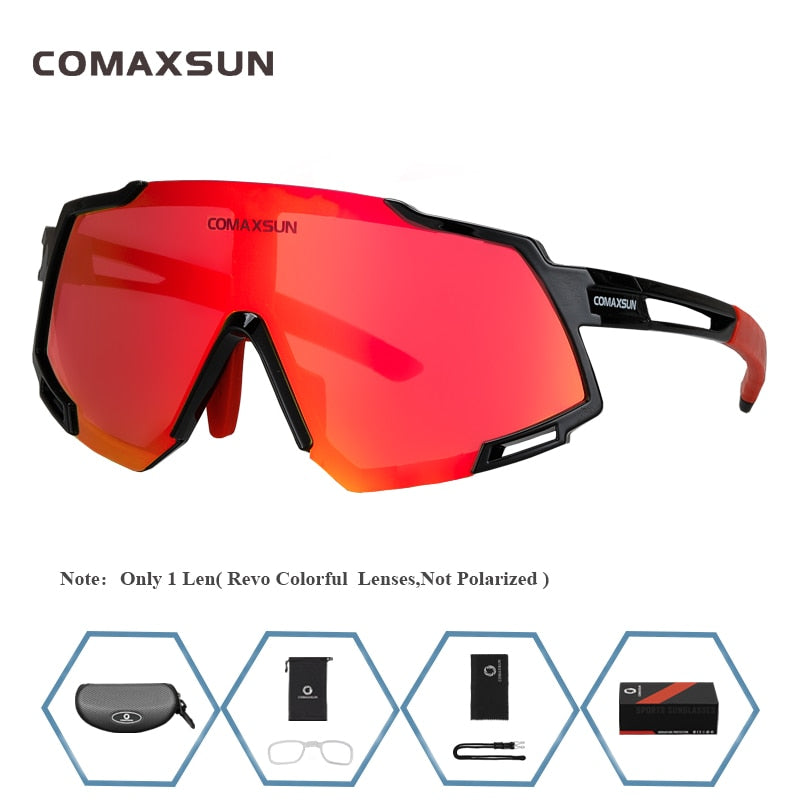 COMAXSUN Professional Polarized 5 Len Cycling Glasses MTB Road Bike Sport Mirror Sunglasses Riding Eyewear UV400 Bicycle Goggles