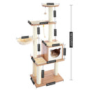 Cat Tree House Condo Cat's Activity Center con Double Condo Indoor Soft Perch Totalmente envuelto Scratching Sisal Post rascador gato