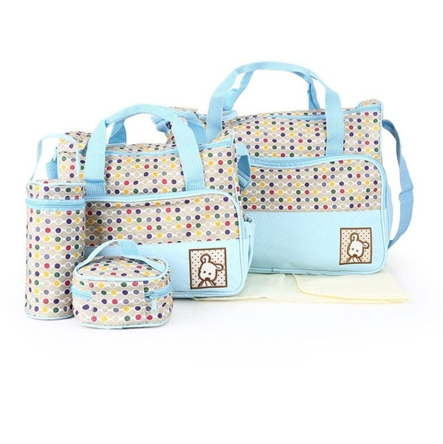 MOTOHOOD 39 * 28,5 * 17 CM 5 stücke Baby Wickeltasche Anzüge Für Mama Baby Flaschenhalter Mutter Mama Kinderwagen Mutterschaft Wickeltaschen Sets