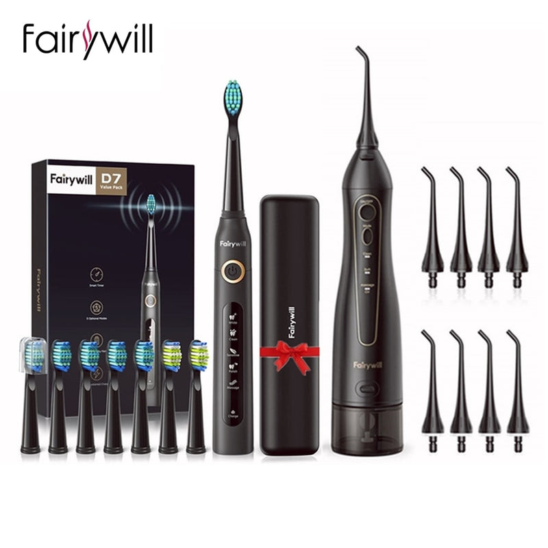 Fairywill Tragbare Munddusche USB 300ml Wiederaufladbare Zahnwasser Flosser Irrigator Dental Zahnreiniger 3 Modi für Erwachsene