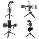 MAMEN Smartphone Vlogging Kits With Microphone Fill Light Tripod For Android/iOS Phones Professional Photography Studio Kits