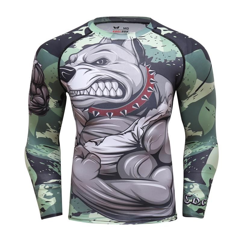 MMA T shirt Mens Rashguard Jiu Jitsu Bjj T shirt Long Sleeve Fitness Muay Thai Boxing Sport Sweater Mma Rashguard Boxing Jersey