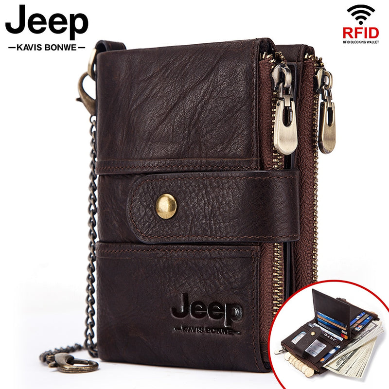 2022 100% Genuine Leather Rfid Wallet Men Crazy Horse Wallets with Coin Purse Short Male Money Bag Mini Walet High Quality Boys