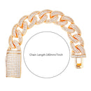 Baguette Men Bracelet Solid Back Gold Color Hip Hop Jewelry