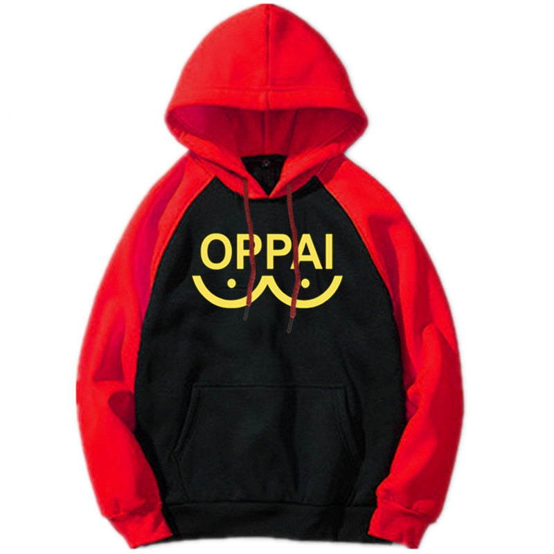 NEW Anime One Punch man Saitama Oppai Hoodie Hooded Women Men Sweatshirt Hoodie Cosplay Costume New Splice Hip Hop Pullover 2020