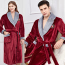 Winter Warm Paar Flanell Robe Nachtwäsche Lose Lässige Kimono Bademantel Kleid Dickes Korallenvlies Damen Nachtwäsche Nachthemd 3XL