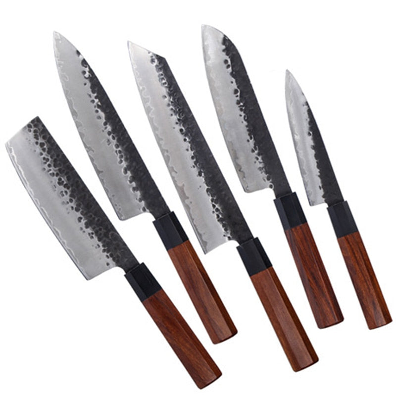 Cuchillos de cocina japoneses profesionales de acero revestido hechos a mano, cuchillo de Chef, cuchillo Nakiri, cuchillo de carnicero, cuchillo de Sushi, cuchillos de utilidad, cortador