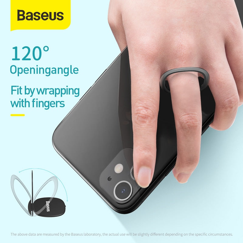 Baseus Ultra Slim 2,1 mm Handy-Fingerringhalter Universal-Desktop-Halterung für iPhone Samsang für magnetische Autotelefonhalterung