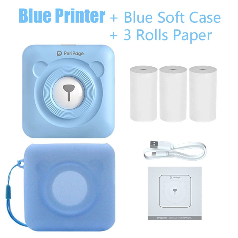 A6 Peripage  Portable Bluetooth Thermal Photo Printer Inkless Mini Pocket Foto Printer Windows IOS Android Soft Case Protection