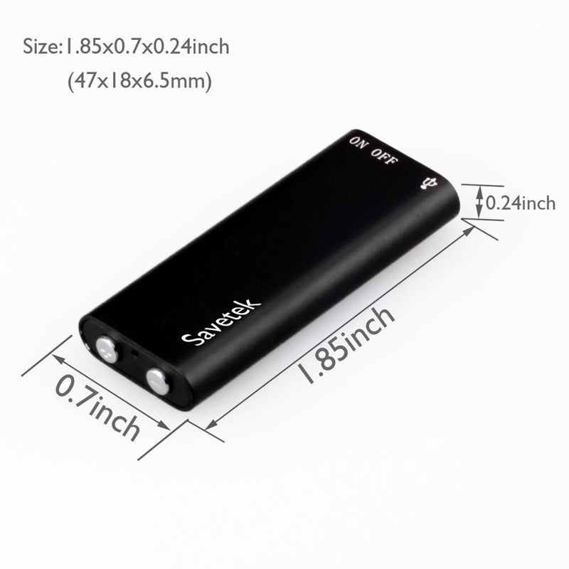 Savetek Mini USB Pen más pequeño Activado por voz 8GB 16GB Audio digital Grabadora de voz Reproductor de MP3 192Kbps Grabación WAV