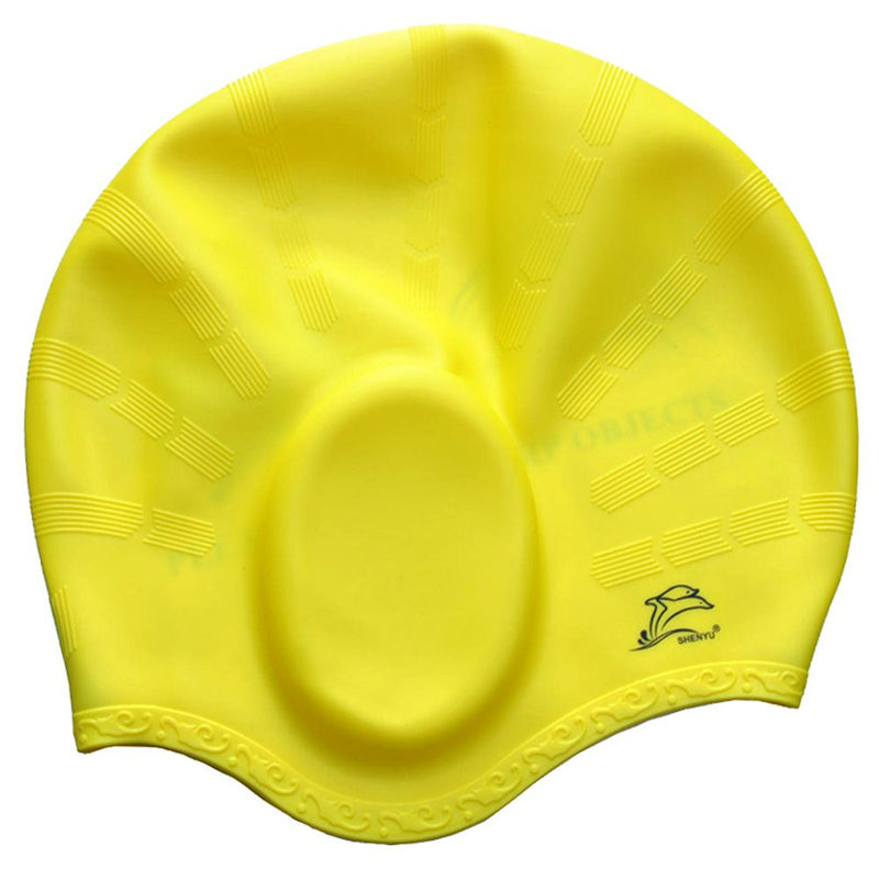 Silicone Rubber Swimming Cap 3D Ergonomic Design Ear Pockets for Adult Waterproof Swim Caps Hat Swimming
