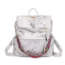 Retro Large Backpack Women PU Leather Rucksack Women&