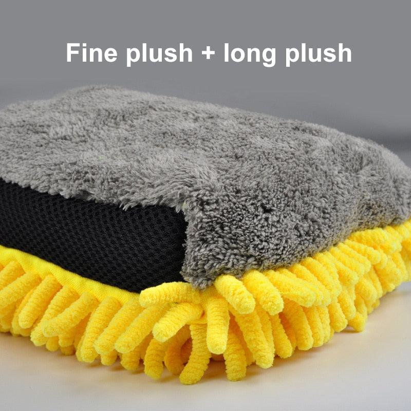 2 Pcs Ultra-Luxury Microfiber Car Wash Gloves Car Cleaning Tool Wheel Brush Multi-function Cleaning Brush Detailing