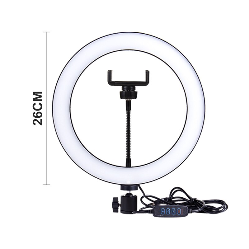 Dimmable Ring Light Selfie LED Round Lamps USB With Phone Holder 1.6M Tripod Stand For Tiktok Video Light Makeup Photography Set