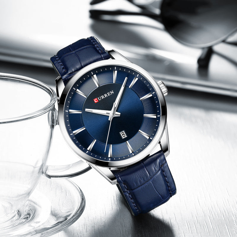 CURREN Quartz Watches for Men Leather Strap Male Wristwatches Top Luxury Brand Business Men&