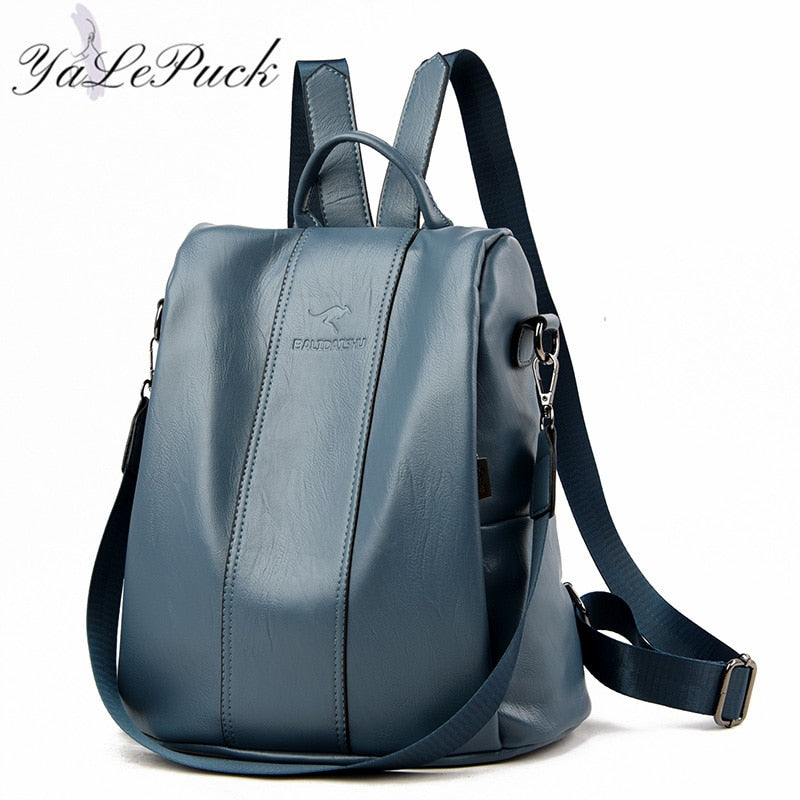 Mochila de cuero antirrobo para mujer, bolso de hombro vintage, mochila de viaje de alta capacidad para mujer, mochilas escolares para niñas, mochila femenina