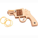 Semi-auto Rubber Band Cutting 3D Wooden Puzzle Gun Woodcraft Assembly Kit Revolver wooden toys Wooden Shooting Toy Guns Boys