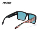 KDEAM Square Polarized Sunglasses Men Soft Matte Frame Tank Hinge Sun Glasses Driving Exclusive Design oculos de sol