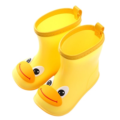 Children Rain Boots Rubber Boots Kids Water Shoes PVC Baby Cartoon Waterproof  Non-slip  Warm Winter